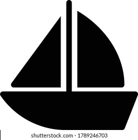boat vector glyph flat icon 