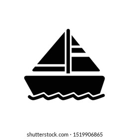 Boat Vector Graphics Icon in Black Color