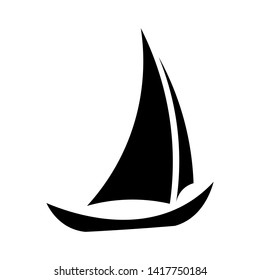 Boat vector icon, black silhouette, vector illustration.