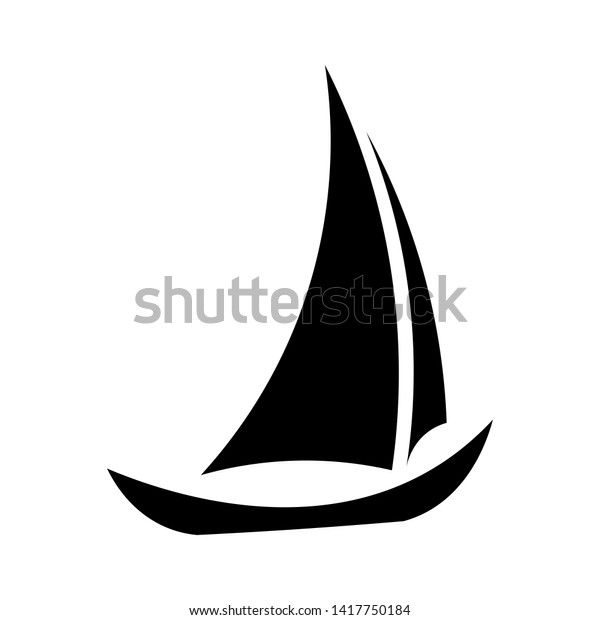 Boat Vector Icon Black Silhouette Vector Stock Vector (Royalty Free ...