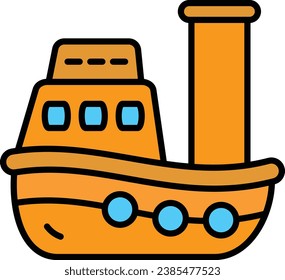 Icono vectorial del barco. Se puede usar para imprimir, móviles y aplicaciones web.