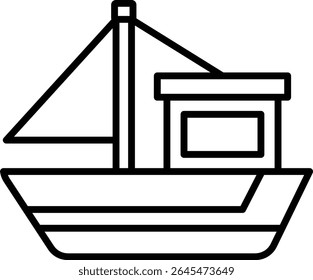 Boat vector icon. Can be used for printing, mobile and web applications.