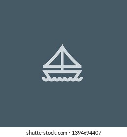 Boat vector icon. Boat concept stroke symbol design. Thin graphic elements vector illustration, outline pattern for your web site design, logo, UI. EPS 10.