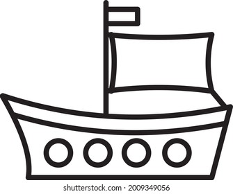 Boat vector icon illustration black and white