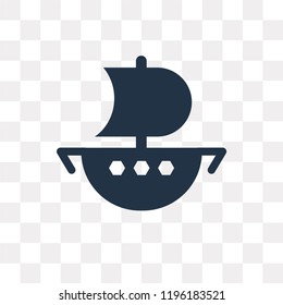 Boat vector icon isolated on transparent background, Boat transparency concept can be used web and mobile