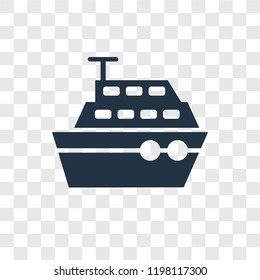 Boat vector icon isolated on transparent background, Boat transparency logo concept