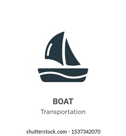 Boat vector icon on white background. Flat vector boat icon symbol sign from modern transportation collection for mobile concept and web apps design.