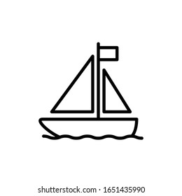 Icono vectorial del barco en fondo blanco.
