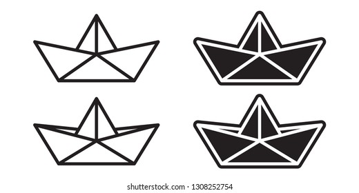 boat vector icon origami logo sailboat yacht maritime Nautical illustration