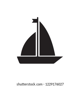 Boat Vector Icon Sailboat Illustration Ship Stock Vector (Royalty Free ...