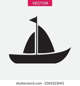 Boat vector icon, ship or yacht icon trendy style illustration for web and app.eps