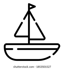 boat vector icon thin line style for Web and Mobile.