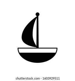 boat vector icon yacht logo symbol Anchor pirate maritime Nautical ocean sea doodle character cartoon illustration doodle design