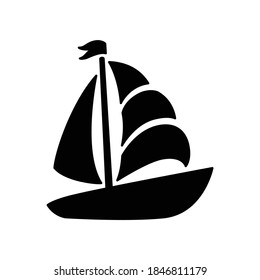 boat vector icon yacht logo symbol Anchor pirate maritime Nautical ocean sea character cartoon illustration doodle design