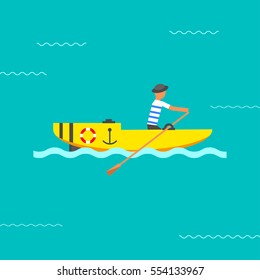 Boat vector illustration.