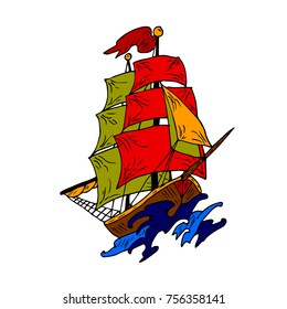 Boat vector illustration.