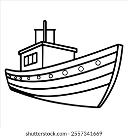 Boat Vector Illustration Design Perfect for Nautical Themes and Creative Projects