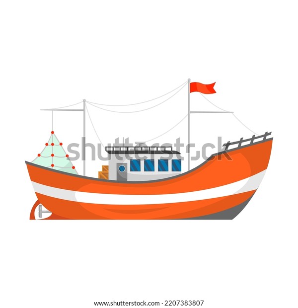 Boat Vector Illustration Fisherman Trawlers Ships Stock Vector (Royalty ...