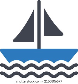 boat Vector illustration on a transparent background. Premium quality symmbols. Glyphs vector icons for concept and graphic design. 
