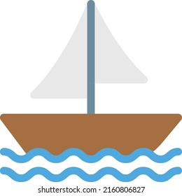 boat  Vector illustration on a transparent background. Premium quality symmbols. Line Color vector icons for concept and graphic design. 