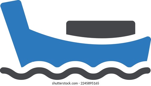 ilustración de barco Vector en un fondo transparente. Símbolos de calidad superior. Iconos vectoriales de glifos para diseño de conceptos y gráficos. 
