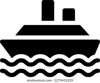 ilustración de barco Vector en un fondo transparente. Símbolos de calidad superior. Iconos vectoriales de glifos para diseño de conceptos y gráficos. 
