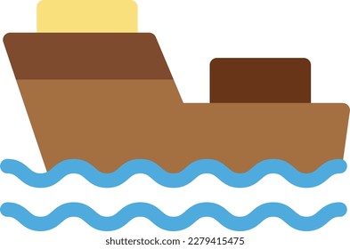 boat Vector illustration on a transparent background. Premium quality symmbols. Line Color vector icons for concept and graphic design.