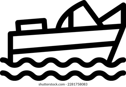 boat Vector illustration on a transparent background. Premium quality symmbols. Thin line vector icons for concept and graphic design.
