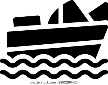 boat Vector illustration on a transparent background. Premium quality symmbols. Glyphs vector icons for concept and graphic design. 
