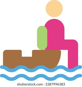 boat Vector illustration on a transparent background. Premium quality symmbols. Line Color vector icons for concept and graphic design.