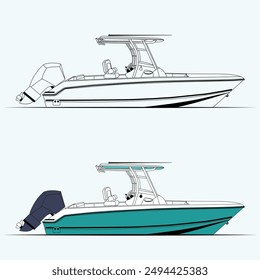 
Boat Vector Illustration One Color