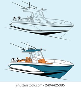 
Boat Vector Illustration One Color