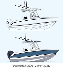 
Boat Vector Illustration One Color