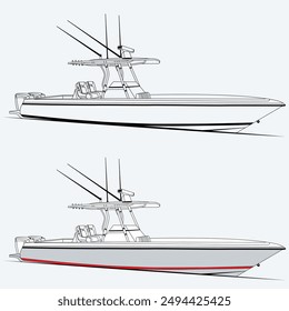 
Boat Vector Illustration One Color