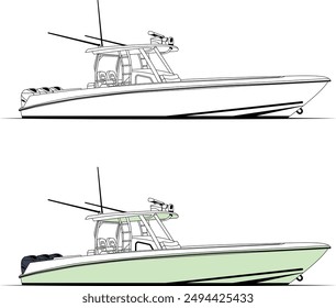 
Boat Vector Illustration One Color