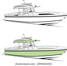 
Boat Vector Illustration One Color