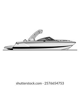 boat vector illustration with white, gray and black colors. for t-shirt design, design elements and print products 02