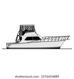 boat vector illustration with white, gray and black colors. for t-shirt design, design elements and print products 03