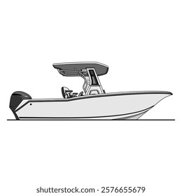 boat vector illustration with white, gray and black colors. for t-shirt design, design elements and print products 05