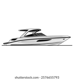 boat vector illustration with white, gray and black colors. for t-shirt design, design elements and print products 06