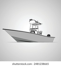 Boat Vector Line Art Illustration Vector Boat