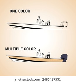 Boat Vector Line Art Illustration One Color