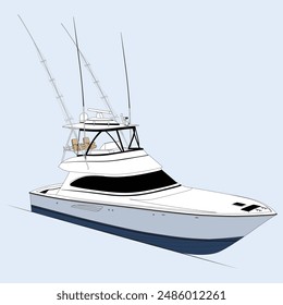 Boat Vektorgrafik Line Art Illustration einfarbig