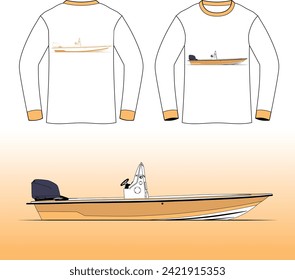 Boat Vector Line Art One Color  T-shirt 