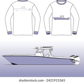 Boat Vector Line Art One Color  T-shirt 