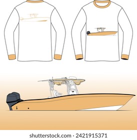 Boat Vector Line Art One Color  T-shirt 