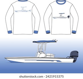 Boat Vector Line Art One Color  T-shirt 