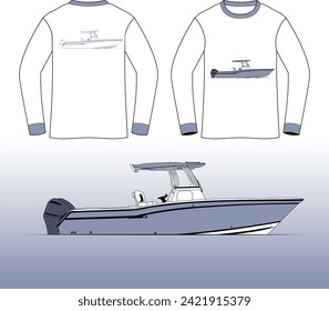 Boat Vector Line Art One Color  T-shirt 