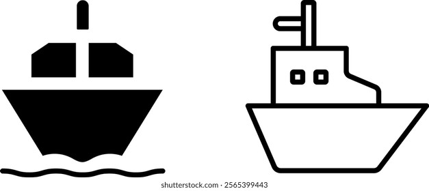 "Boat Vector Line Icon Set"