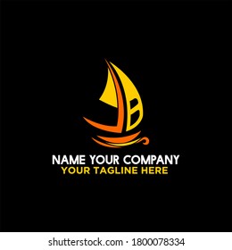 boat vector logo design template